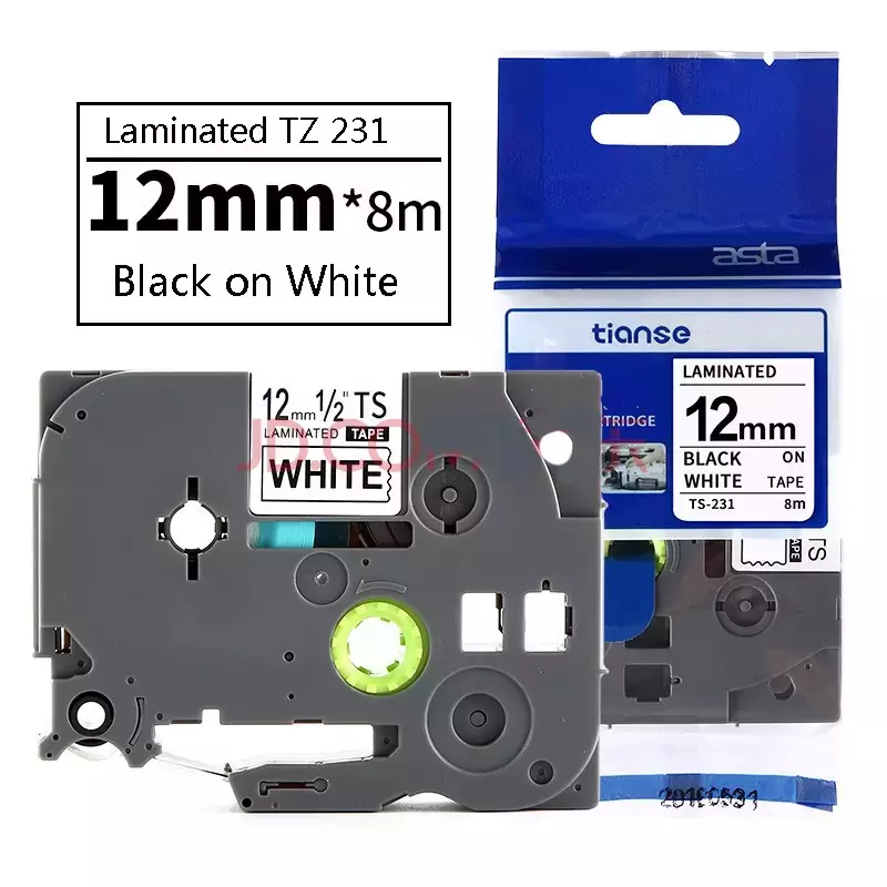 Brother Tze-231 Labelling Tape Black on White 12MM Brother Tze-231 Labelling Tape Black on White 12MM